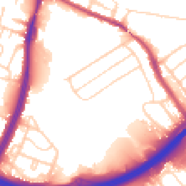 Daytime road noise heatmap for S9 4BR