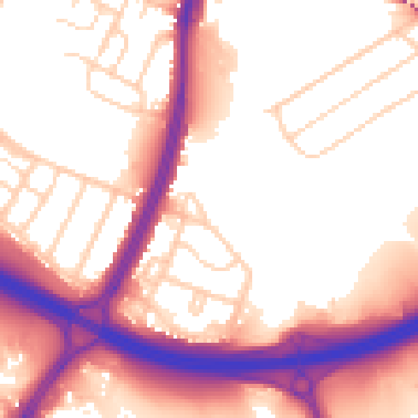 Daytime road noise heatmap for S9 4EA