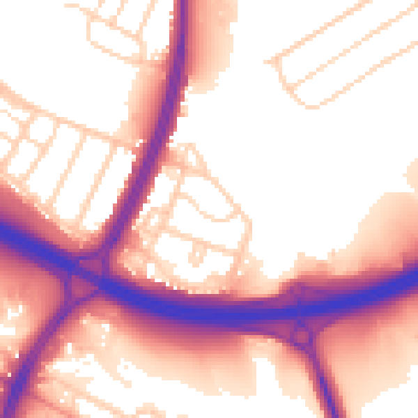 Daytime road noise heatmap for S9 4EF