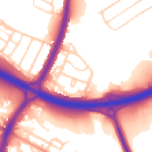 Daytime road noise heatmap for S9 4EG