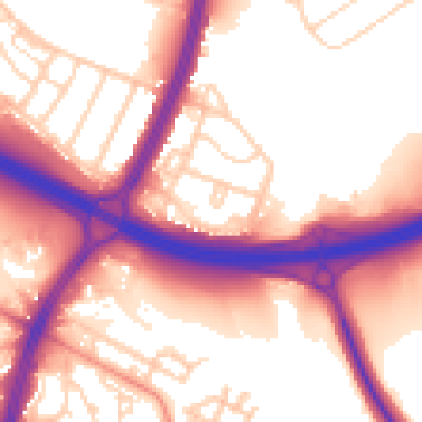 Daytime road noise heatmap for S9 4EH