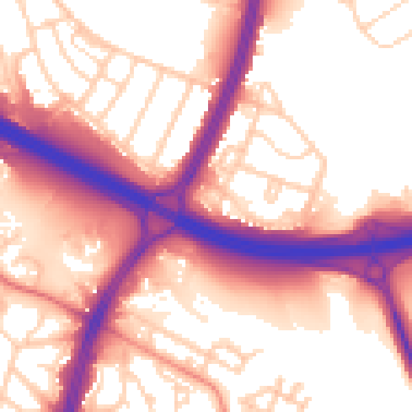 Daytime road noise heatmap for S9 4EL