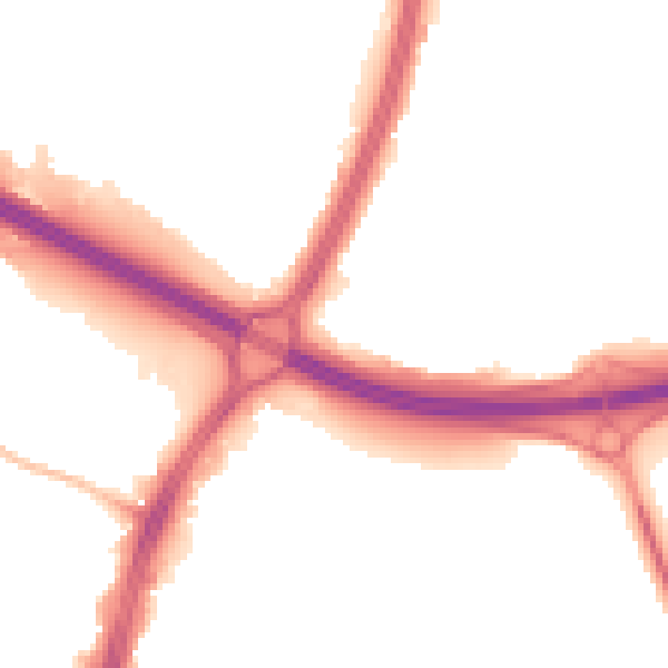 Night-time road noise heatmap for S9 4EL
