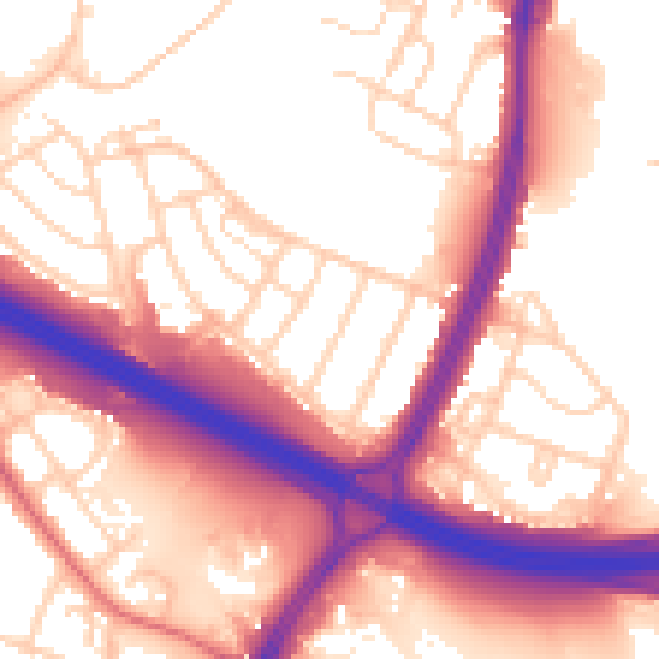 Daytime road noise heatmap for S9 4GD