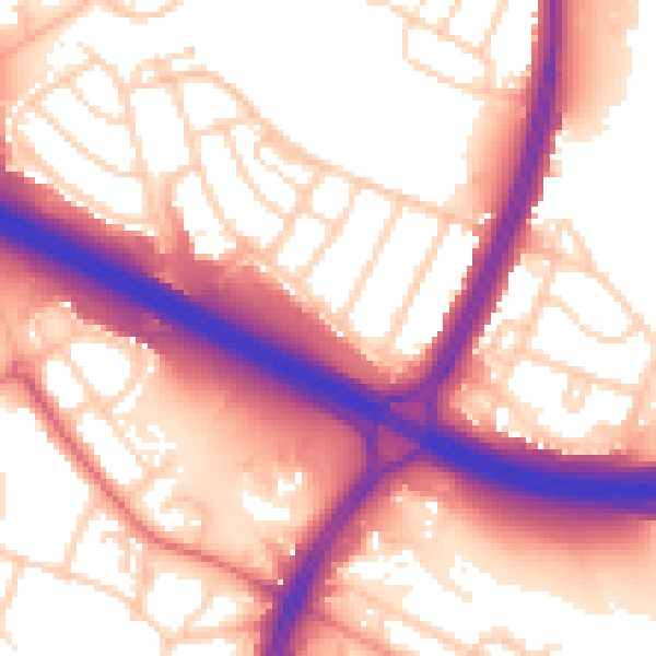 Daytime road noise heatmap for S9 4GS