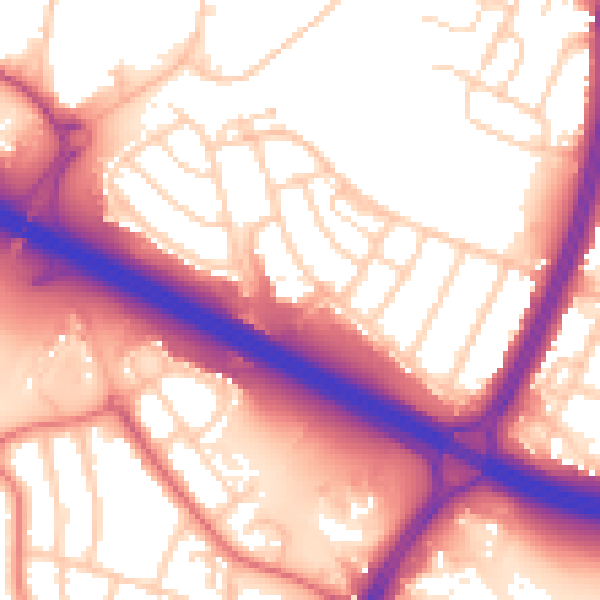Daytime road noise heatmap for S9 4HA