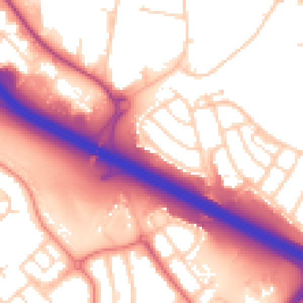 Daytime road noise heatmap for S9 4HE