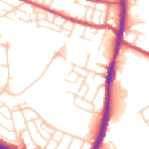 Daytime road noise heatmap for S9 4HG