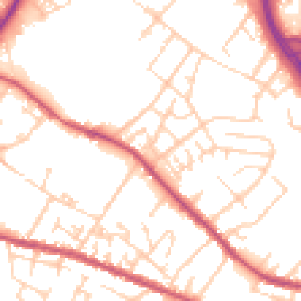 Daytime road noise heatmap for S9 5AG
