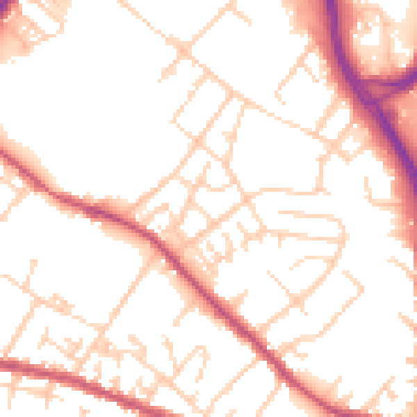 Daytime road noise heatmap for S9 5AJ