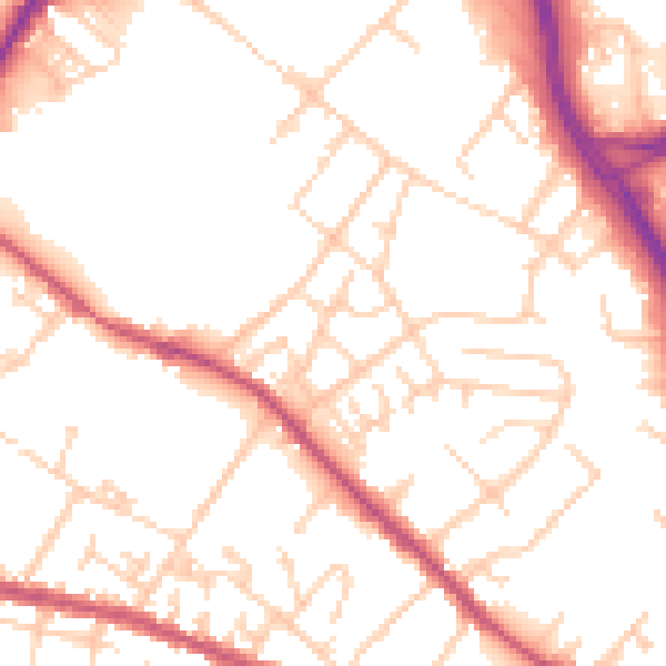 Daytime road noise heatmap for S9 5AR