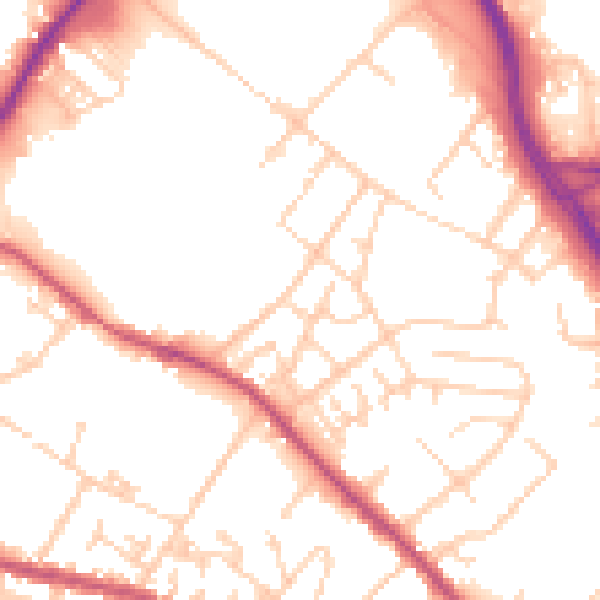 Daytime road noise heatmap for S9 5AT