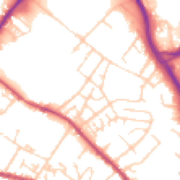 Daytime road noise heatmap for S9 5AU