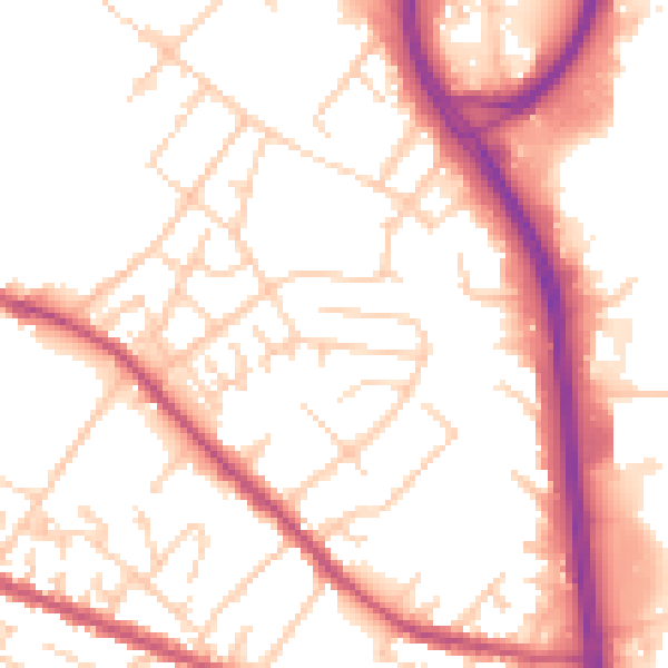Daytime road noise heatmap for S9 5AY
