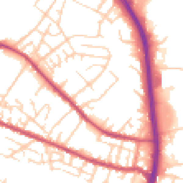 Daytime road noise heatmap for S9 5BG