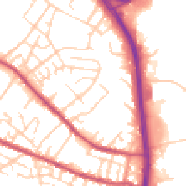 Daytime road noise heatmap for S9 5BL