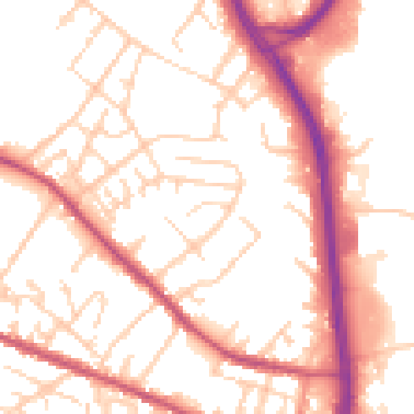 Daytime road noise heatmap for S9 5BX