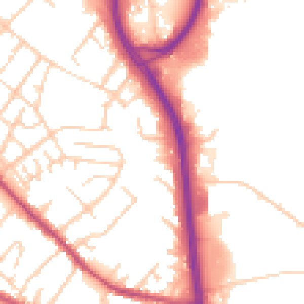 Daytime road noise heatmap for S9 5GD