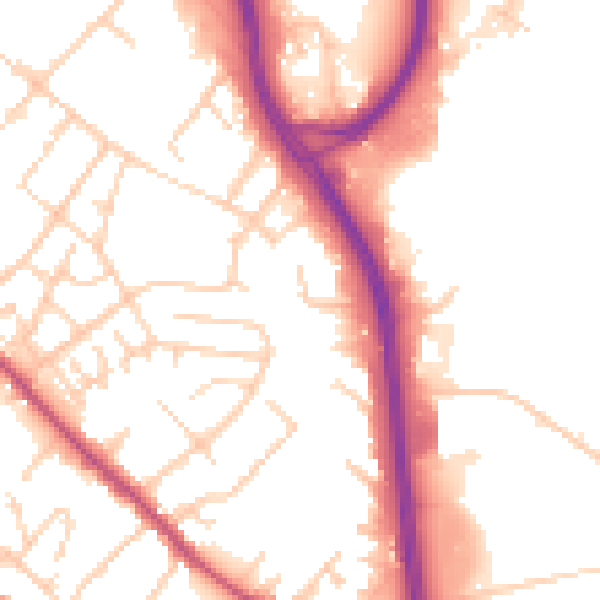 Daytime road noise heatmap for S9 5GE