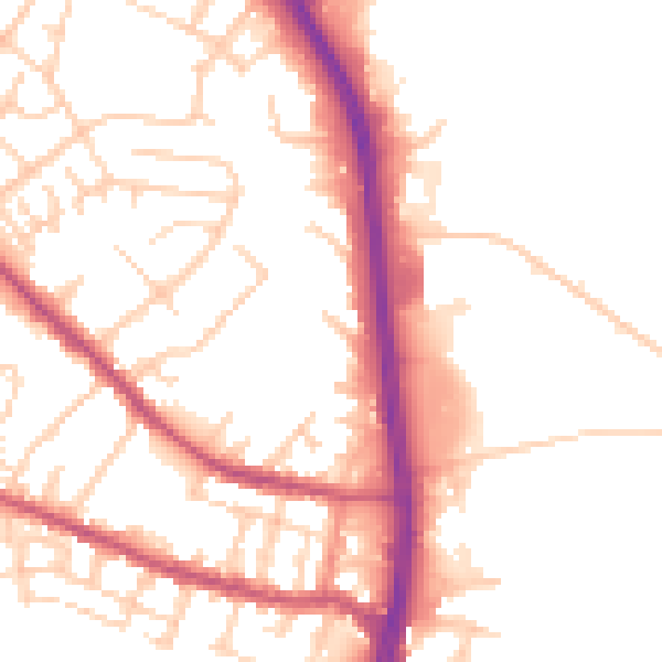 Daytime road noise heatmap for S9 5GF
