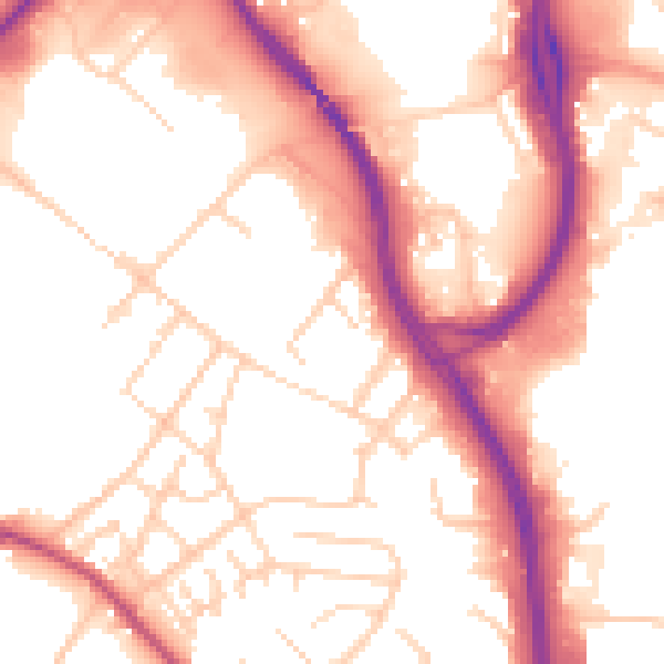 Daytime road noise heatmap for S9 5GL
