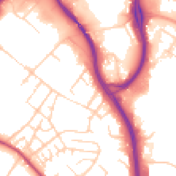 Daytime road noise heatmap for S9 5GN