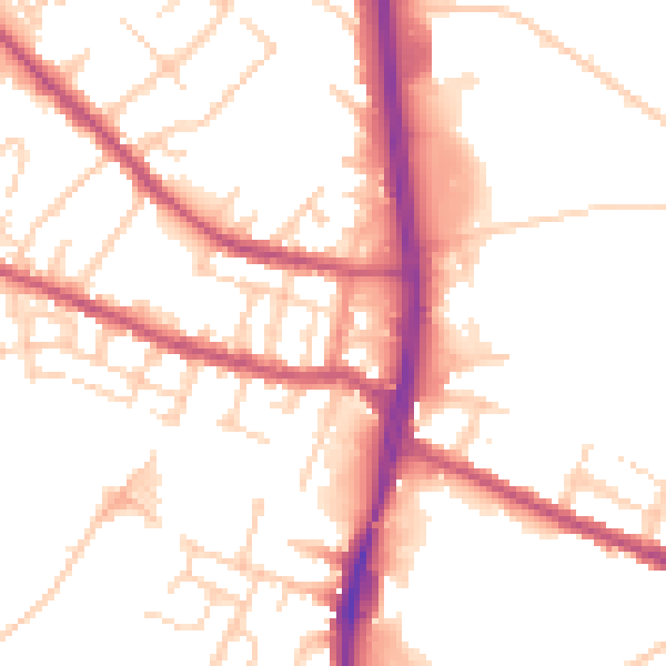 Daytime road noise heatmap for S9 5HQ