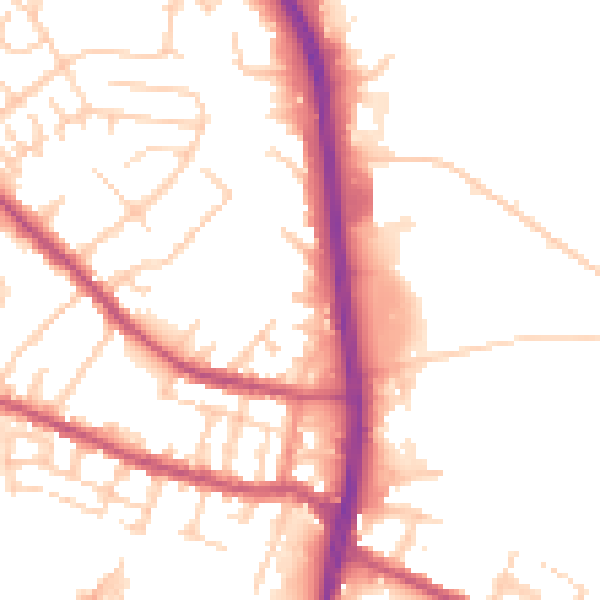 Daytime road noise heatmap for S9 5PR
