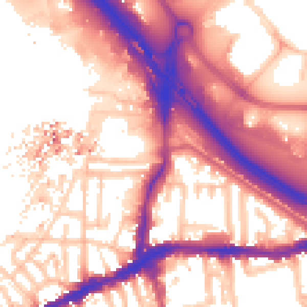 Daytime road noise heatmap for SE10 0AR