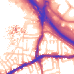 Daytime road noise heatmap for SE10 0AS
