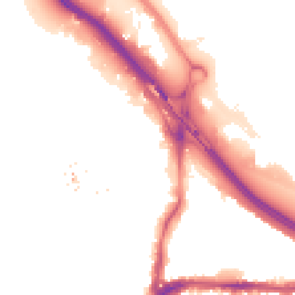 Night-time road noise heatmap for SE10 0AT