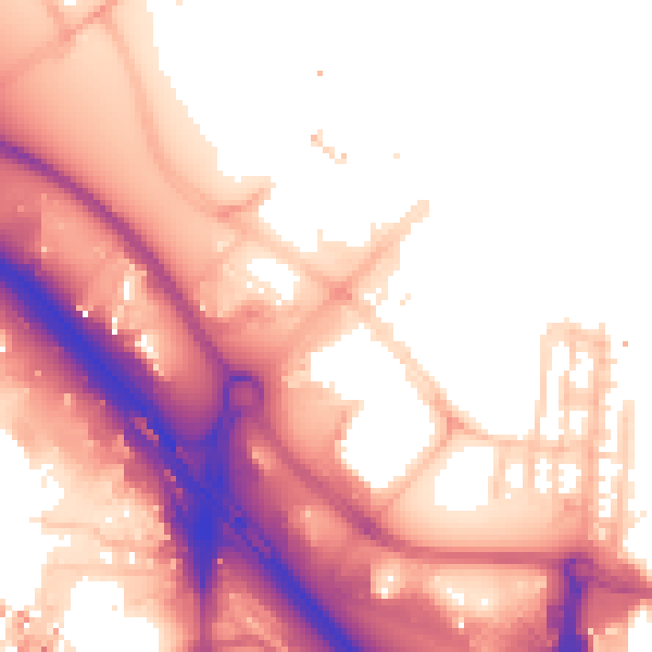 Daytime road noise heatmap for SE10 0BL