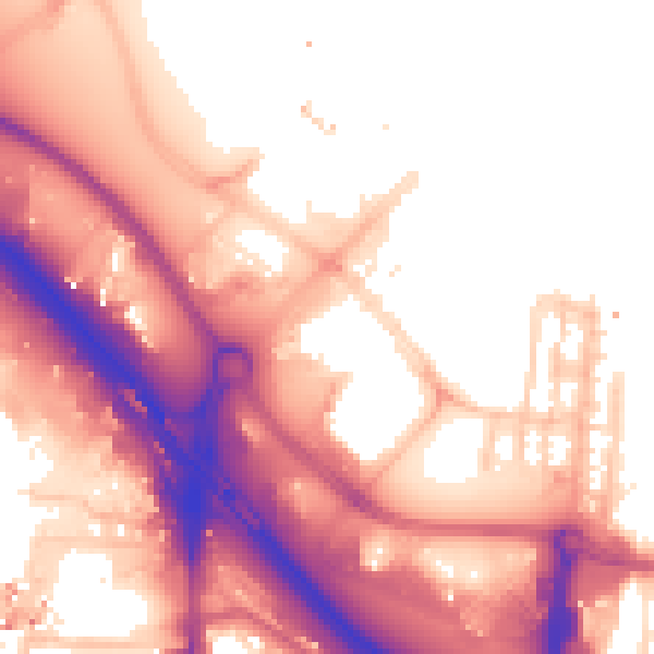 Daytime road noise heatmap for SE10 0BP
