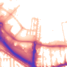 Daytime road noise heatmap for SE10 0DL