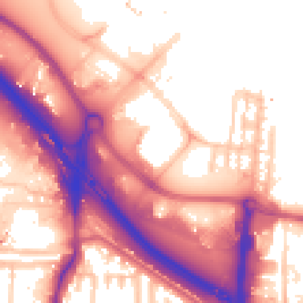 Daytime road noise heatmap for SE10 0DR