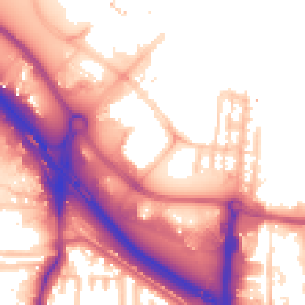 Daytime road noise heatmap for SE10 0DT