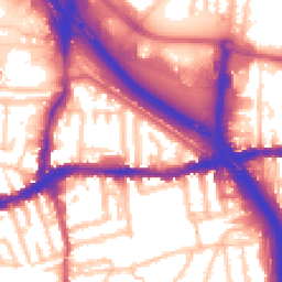 Daytime road noise heatmap for SE10 0JL