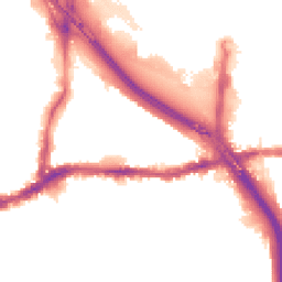 Night-time road noise heatmap for SE10 0JL