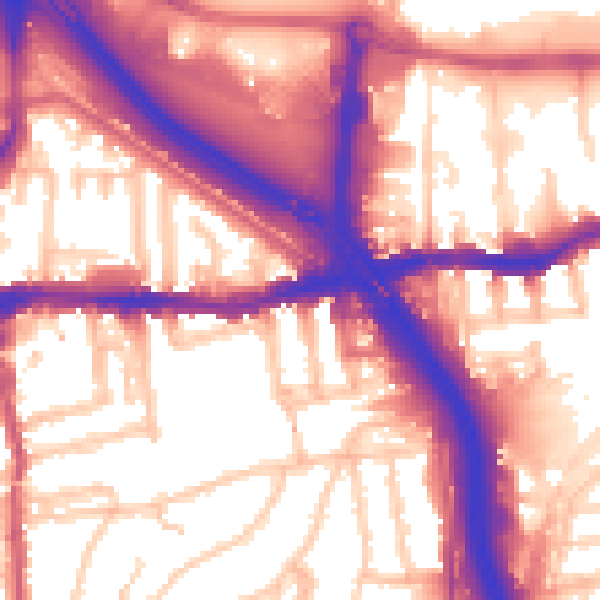 Daytime road noise heatmap for SE10 0LP