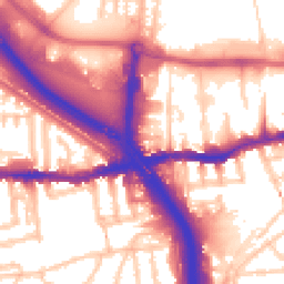 Daytime road noise heatmap for SE10 0RS