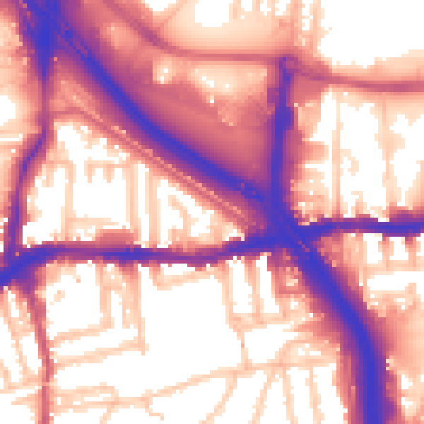 Daytime road noise heatmap for SE10 0RX