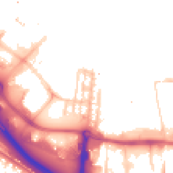 Daytime road noise heatmap for SE10 0XP