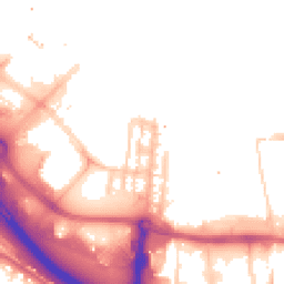 Daytime road noise heatmap for SE10 0XQ
