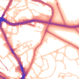 Daytime road noise heatmap for SE10 8AU