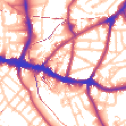 Daytime road noise heatmap for SE10 8BS