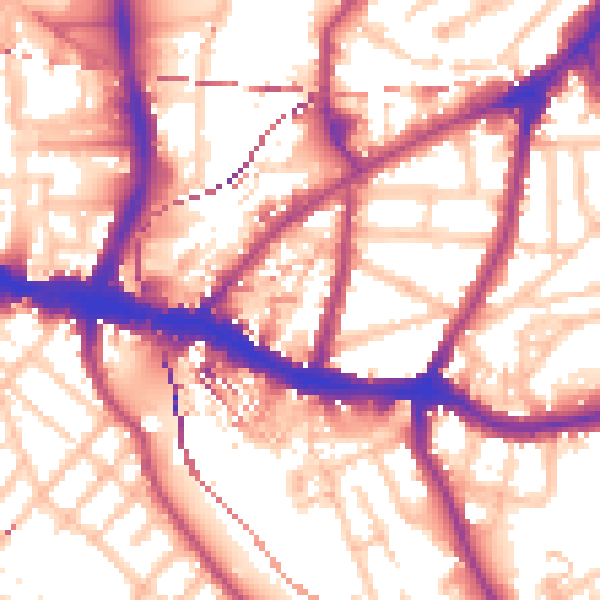 Daytime road noise heatmap for SE10 8BS