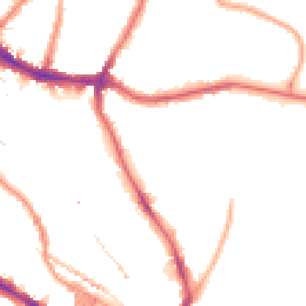 Night-time road noise heatmap for SE10 8FT