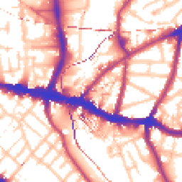 Daytime road noise heatmap for SE10 8FU