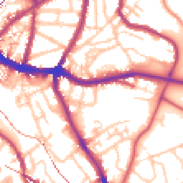 Daytime road noise heatmap for SE10 8GP