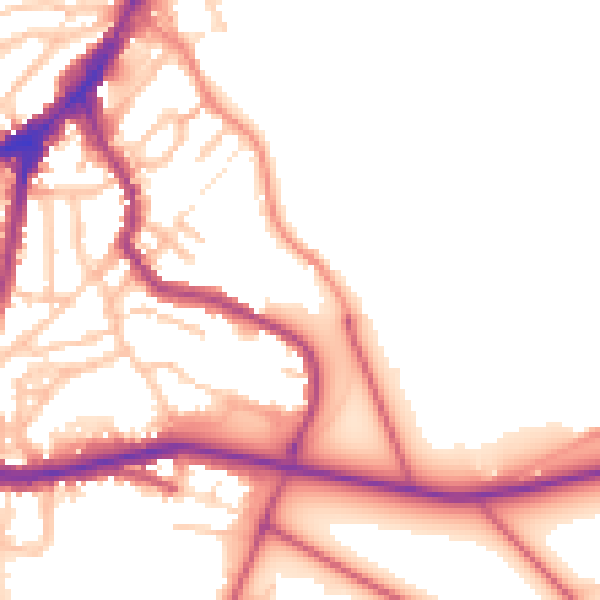 Daytime road noise heatmap for SE10 8HL